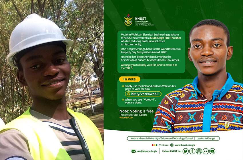  KNUST Electrical Engineering graduate has invented a Multi-Stage Rice Thresher for his community.