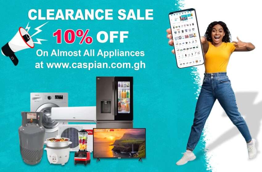  Caspian is offering a 10% discount on almost all Appliances at caspian.com.gh
